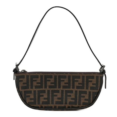 fendi zucca pochette tobacco|FENDI Zucca Pochette Tobacco 1375566 .